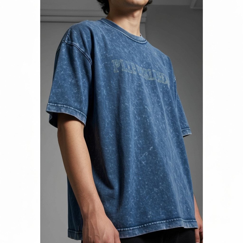 240 GSM Acid Wash Oversized T-Shirt Gray Acid Wash thumbnail